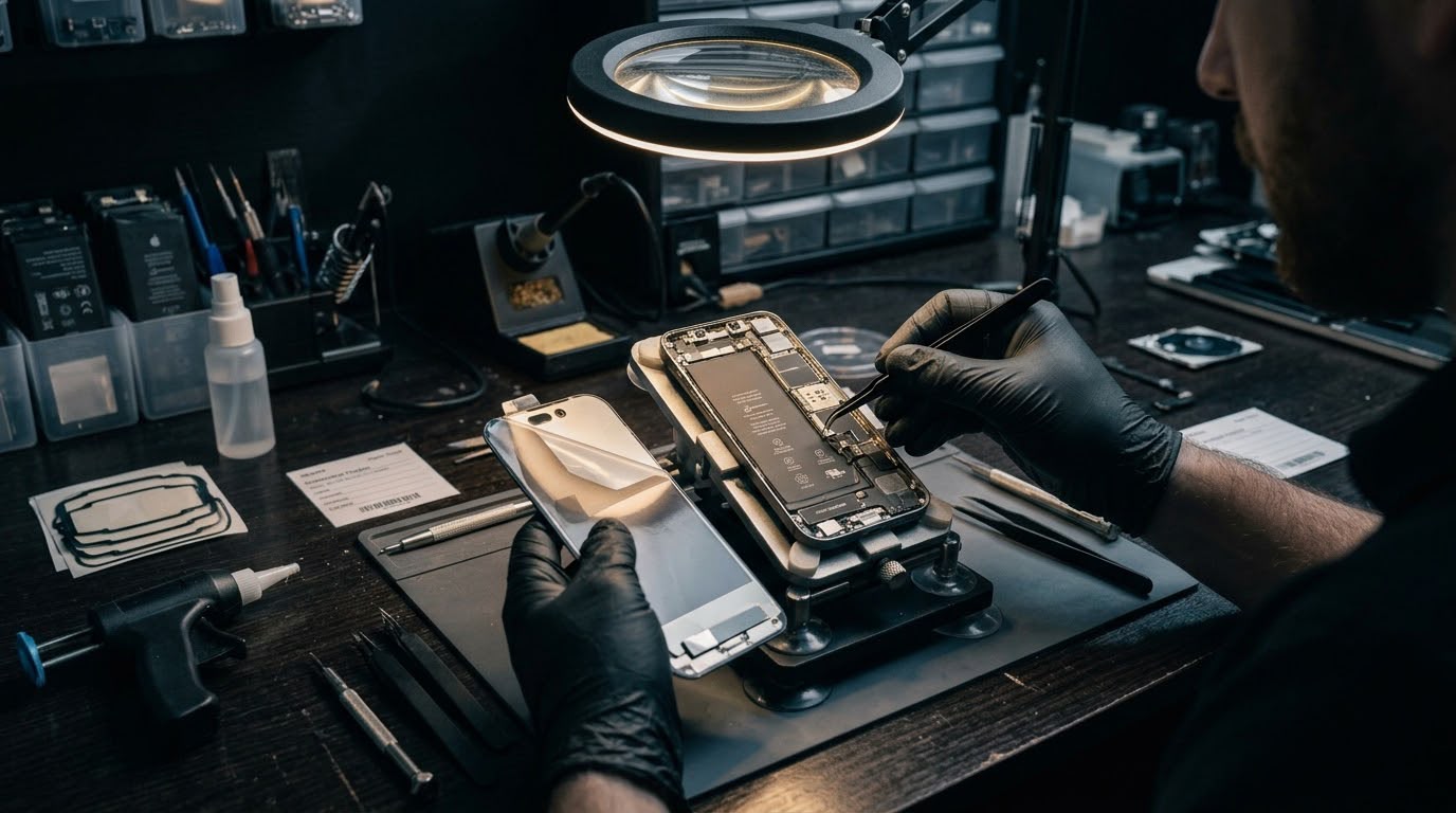iPhone ekran değişimi sırasında teknik onarım